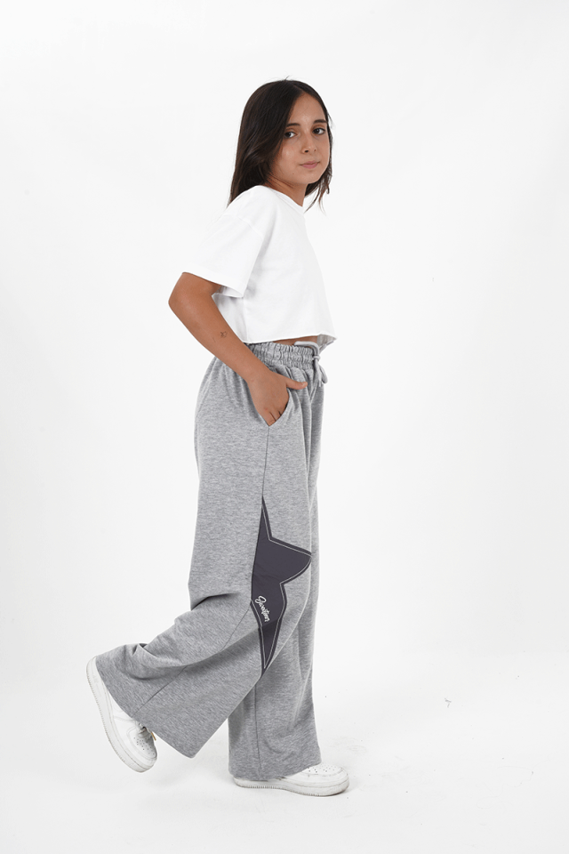 Kız Çocuk İki İplik Kumaş Yıldız Nakışlı Jogger Pantolon