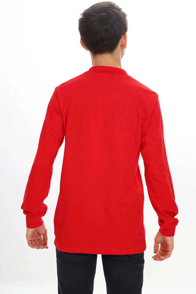 Erkek Çocuk Lacost(Yüksek Kaliteli Pike Dokuma) Noktalı Polo Yaka Sweatshirt | 10-14 Yaş