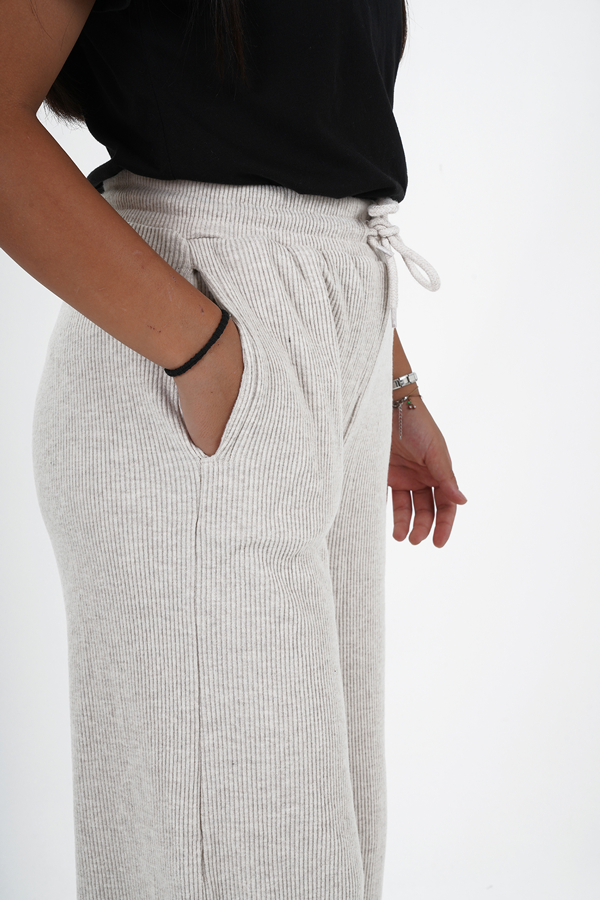 Kız Çocuk Kadife Kumaş Fitilli Jogger Pantolon