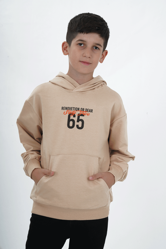 Erkek Çocuk Kapüşonlu Baskılı Sweatshirt
