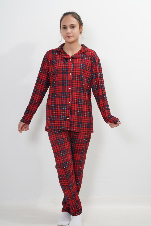 Kadın Pijama Takımı Pamuklu Uzun Kollu Rahat Ev Kıyafeti, Pijamalar Takımı Desenli Pijama Alt Üst