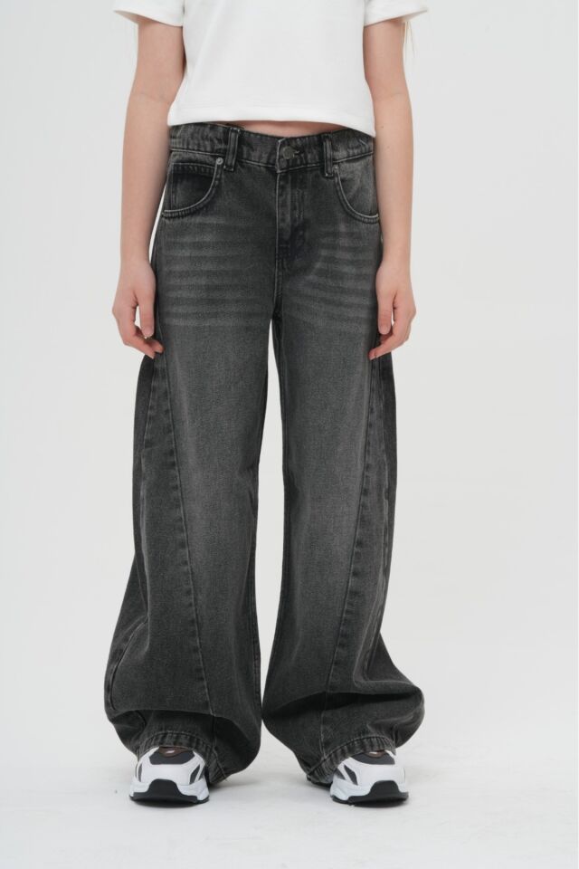 Unisex Geniş Paça Wide Leg Bol Alt Giyim Kot Pantolon