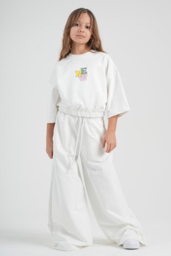 Kız Çocuk Oversize Sweatshirt Geniş Paça Palazzo Pantolon Alt Üst Takım
